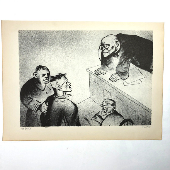 William Gropper "The Judge" 1930s Art Print Treasury Collection Sketch Vintage - Picture 8 of 11